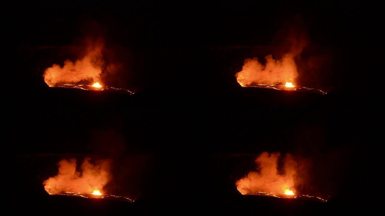 夏威夷国家公园火山爆发的视频