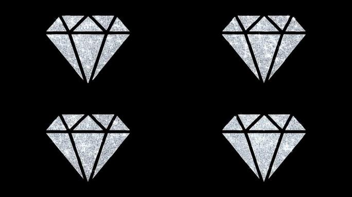 钻石图标闪亮闪光环闪烁粒子。