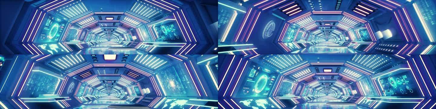 科幻太空舱穿梭隧道