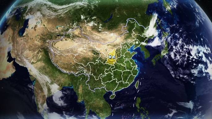 震撼云中俯冲陕西省地图AE模板
