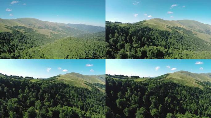 美丽的山的鸟瞰图