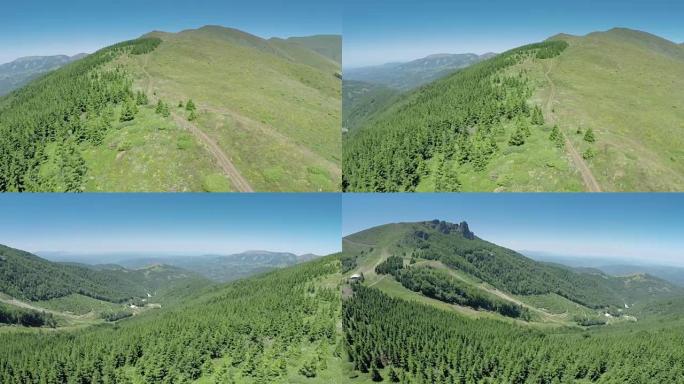 美丽的山脉和丘陵，鸟瞰图