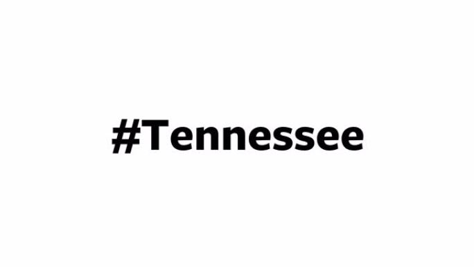 一个人在他们的电脑屏幕上输入 “# Tennessee”