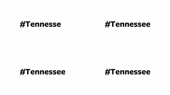 一个人在他们的电脑屏幕上输入 “# Tennessee”