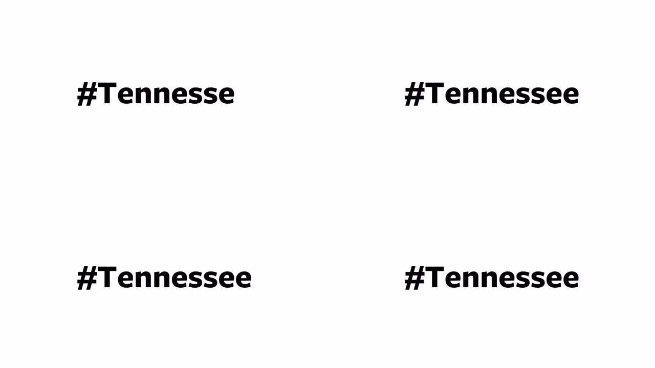一个人在他们的电脑屏幕上输入 “# Tennessee”