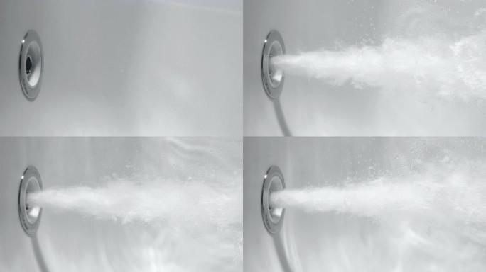 4k慢动作水下抛丸机喷雾涡轮，用于卫生洁具，在水中产生气泡