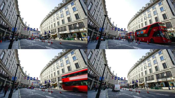 英国伦敦牛津街皮卡迪利广场和摄政街