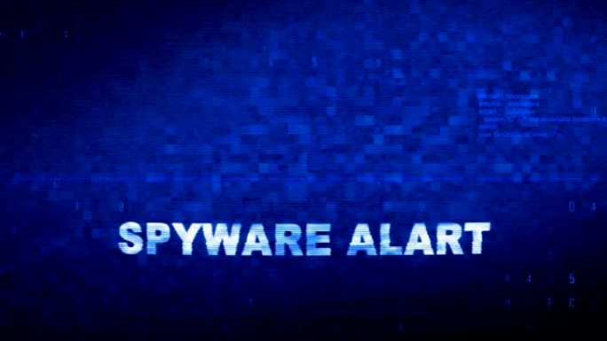 间谍软件Alart文本数字噪声抽动毛刺失真效果错误动画。