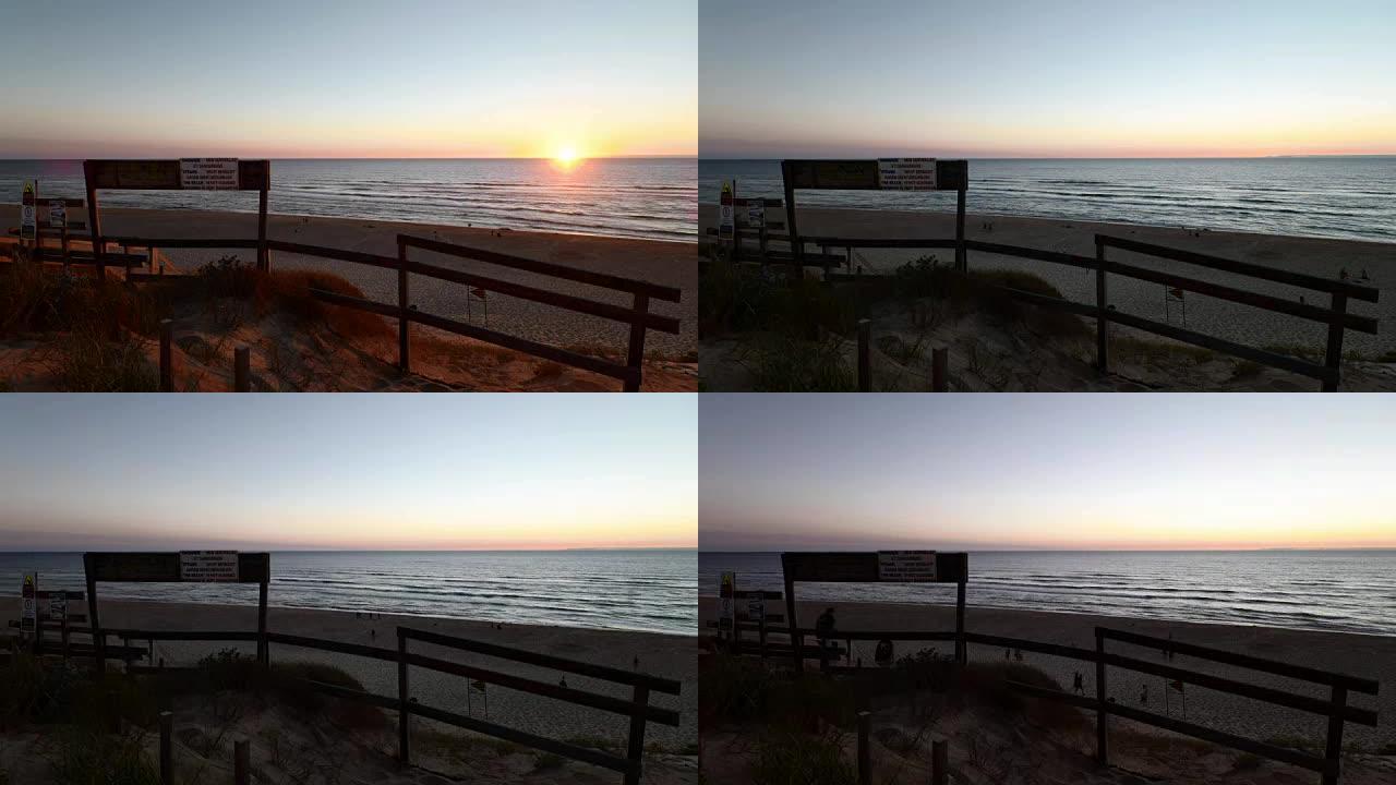 沙滩夏日日落度假海景海湾