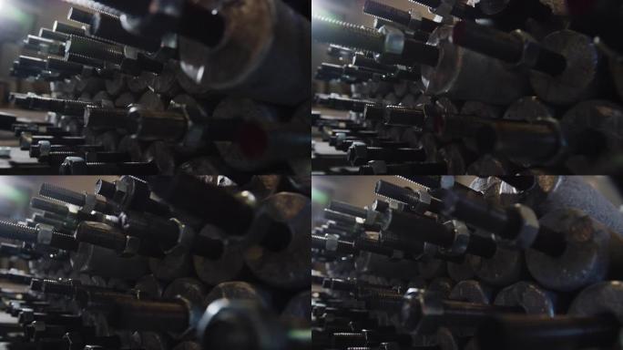 螺栓和螺母的特写镜头 (制造)