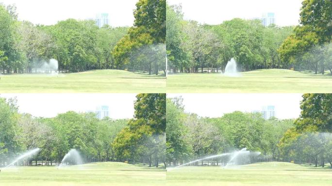 洒水器喷水洒水器喷水公园草地