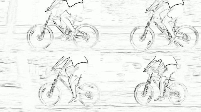 高清: 动画自行车