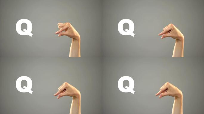 手语字母Q，背景，聋人交流，课程