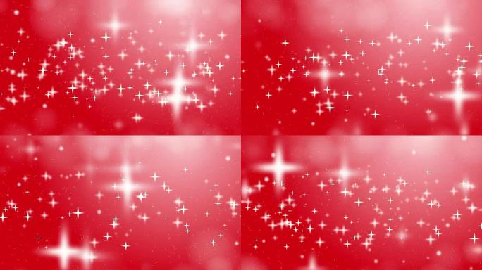移动粒子循环-星星红色背景