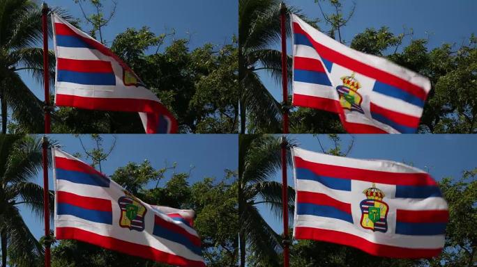 夏威夷皇家旗在檀香山瓦胡岛美国