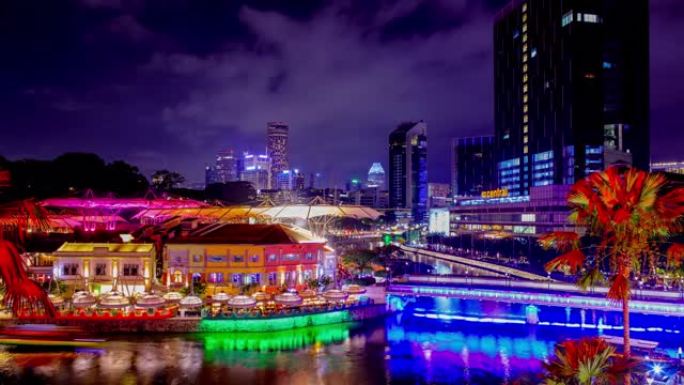 新加坡天际线外国都市夜景