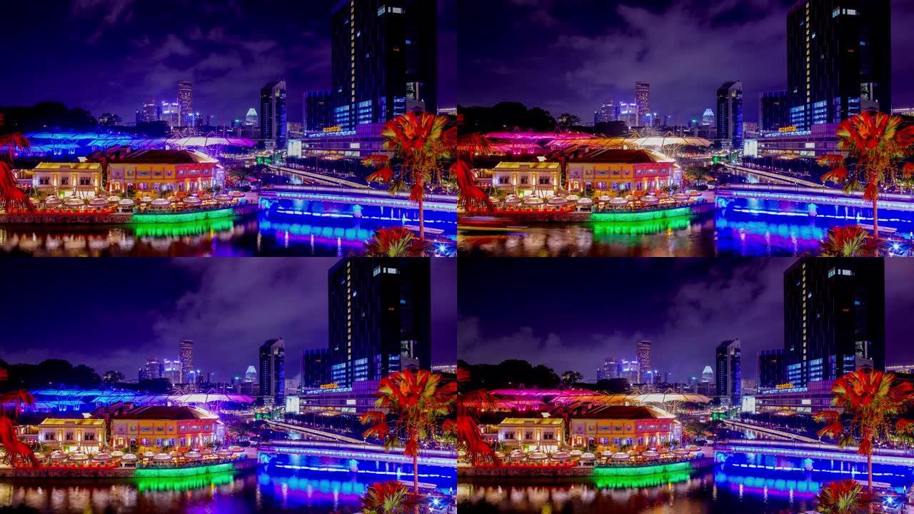 新加坡天际线外国都市夜景