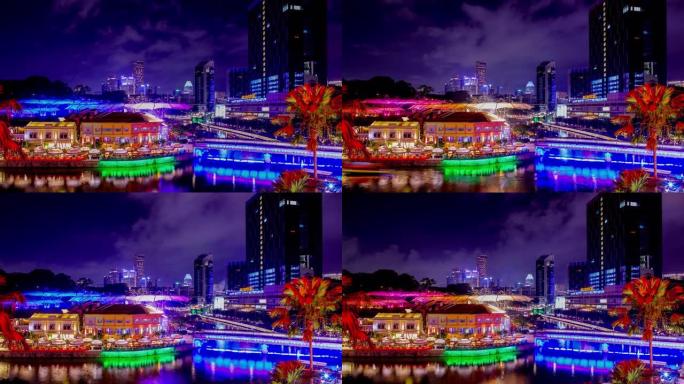 新加坡天际线外国都市夜景