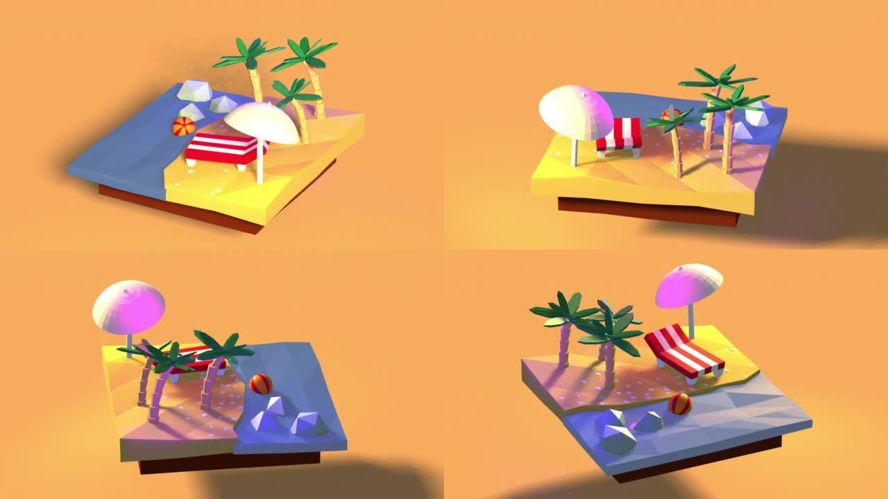 海边度假3D动画