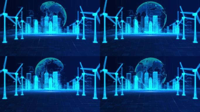 风力发电机组能源生产发电厂和技术。可再生能源。