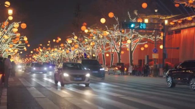街道以灯笼装饰庆祝中国新年