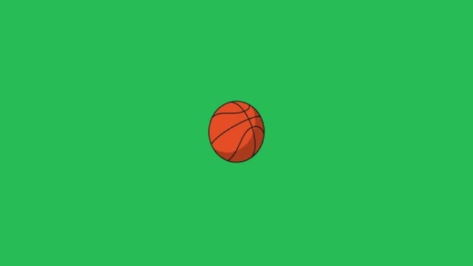 简单的动画，带有扁平设计风格的弹跳篮球。无缝循环运动球运动图形