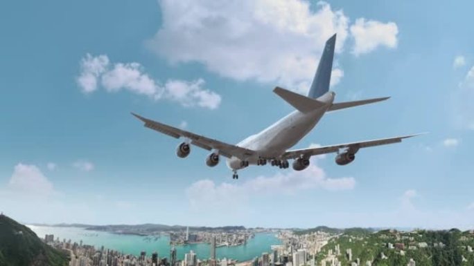 中国香港的飞机起降。飞机的概念