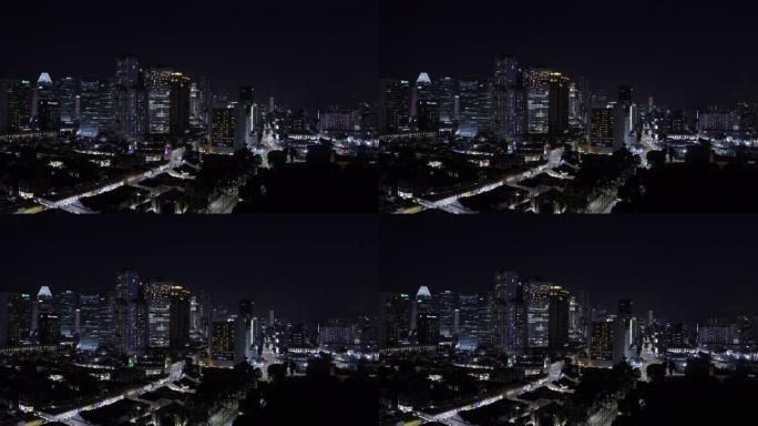 新加坡天际线新加坡繁华城市夜景