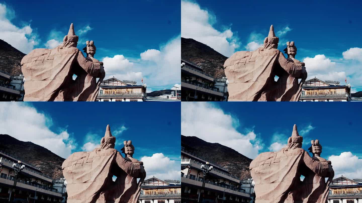 【4K】松潘古城古代雕塑意境空镜
