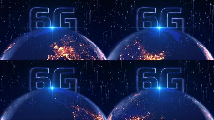 地球仪6g网络物联网未来收益循环动画