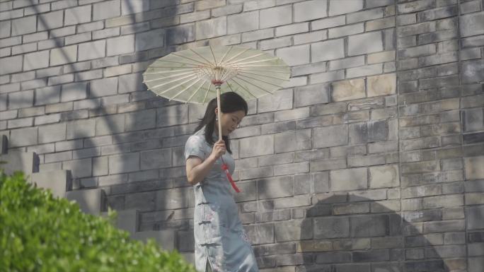 旗袍文化中国传统服饰江南旗袍美女油纸伞