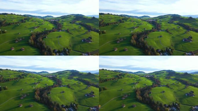 空中摄影车左阿彭策尔青山在瑞士