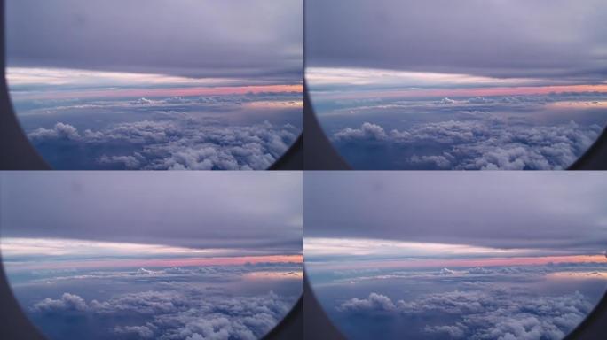 天空上的云，从飞机上看