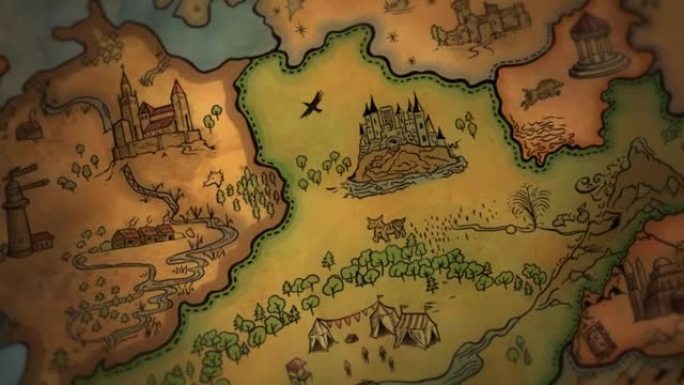 中世纪史诗奇幻冒险藏宝图 -- 半岛插图之旅动画