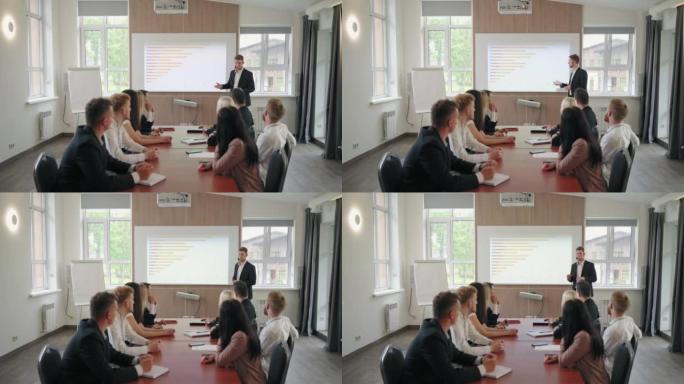 市场营销和SEO技术专家正在为商务人士，会议和会议发言