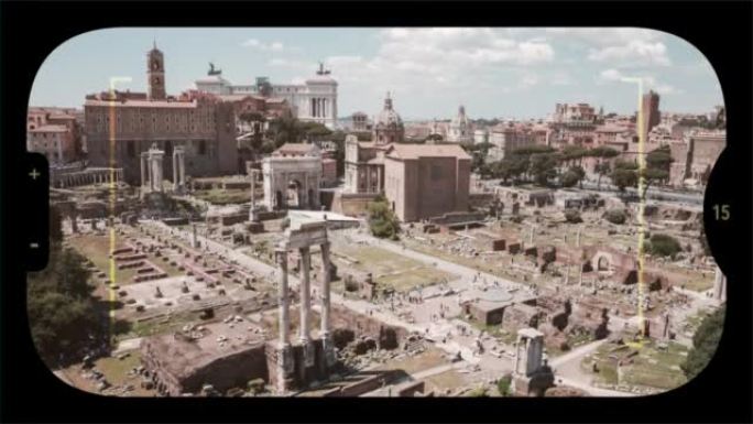 帕拉廷山罗马论坛复古照片相机屏幕