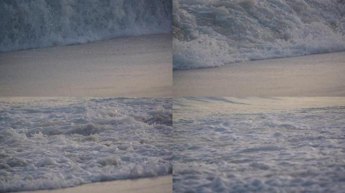日落时海潮的细节拍摄