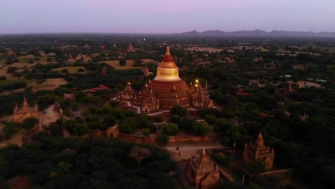 缅甸蒲甘神庙鸟瞰图
