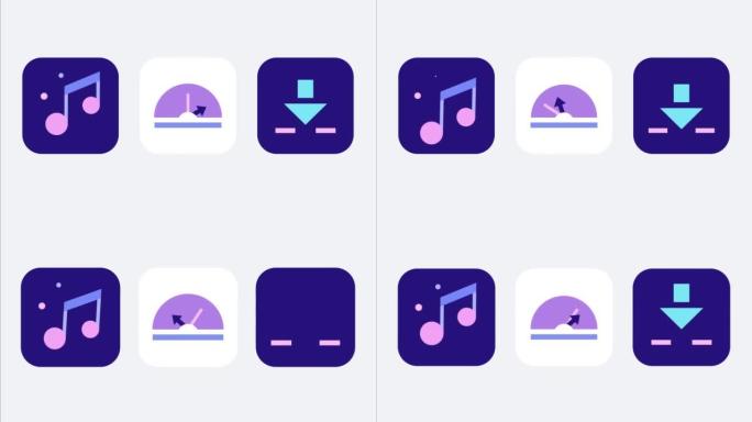 4k音乐图标集卡通视频。