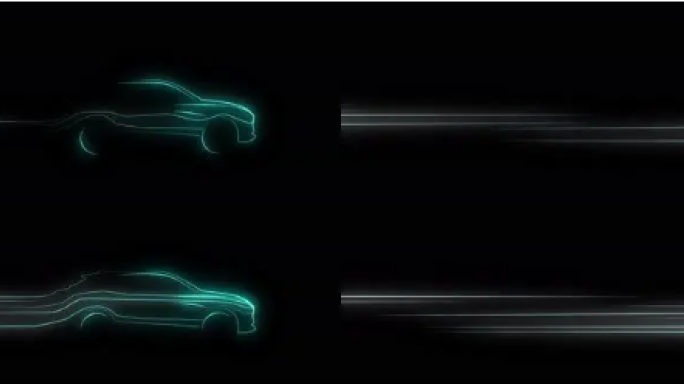 科技汽车流动光线透明底视频素材