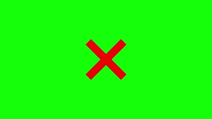 红色x形状对角线十字的动画。指定位置。禁止移动。错误。
