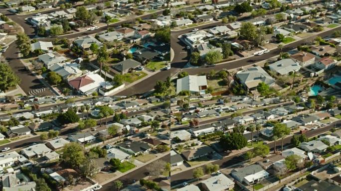亚利桑那州凤凰城比尔特莫尔地区房屋的高角度鸟瞰图