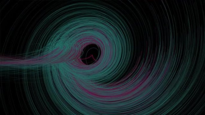 4k动画-波粒子形成线，线形成曲线曲面像空间环