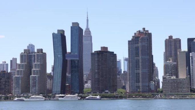 纽约市: 横跨东河的天际线
