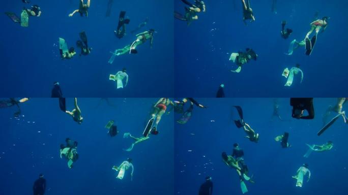 海底潜水小组装备小组海洋