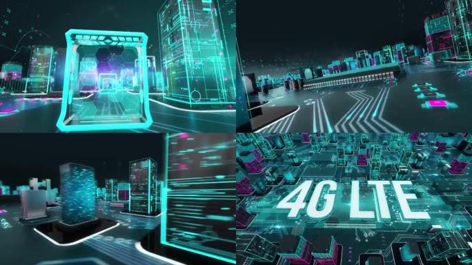 具有数字技术概念的4G LTE