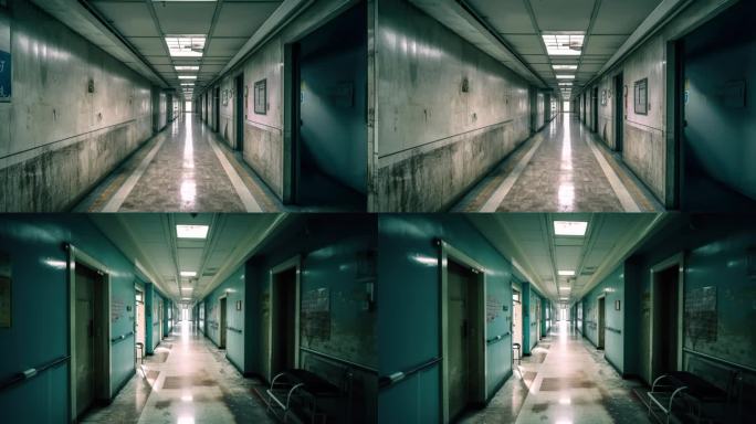 破旧废弃的医院走廊