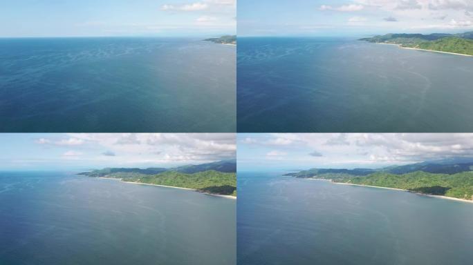 遥远的巴亚尔塔港和海洋的无人机拍摄