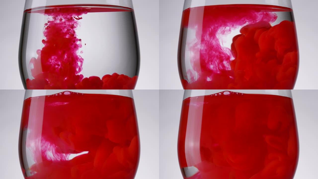 烧杯中红色液体的科学实验