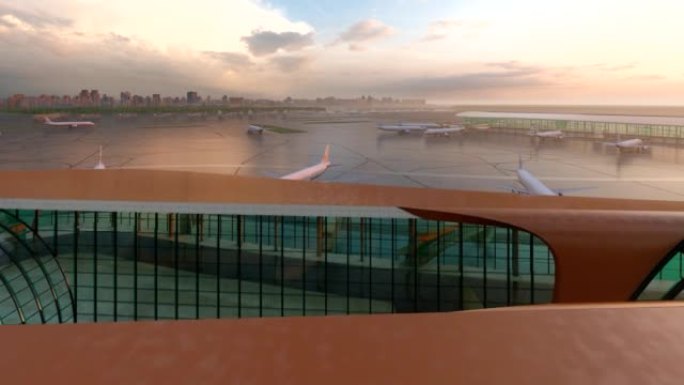 北京大兴国际机场大景全景俯拍鸟瞰3d三维